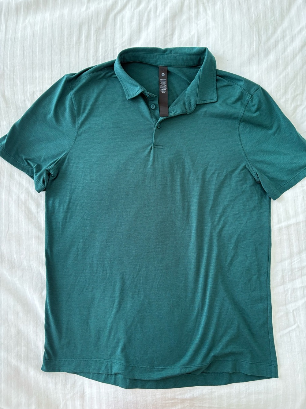 Lululemon Men’s Teal Polo Shirt - Performance Stretch EUC Sz Lg - Picture 5 of 10